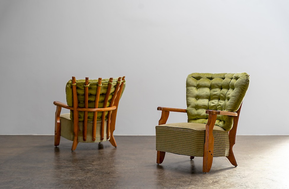 Pair of Lounge Chairs by Guillerme & Chambron