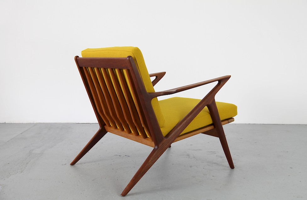 Design Klassiker Z-Chair von Poul Jensen fuer Haslev - Kvadrat Hallingdal gelb Denmark_3