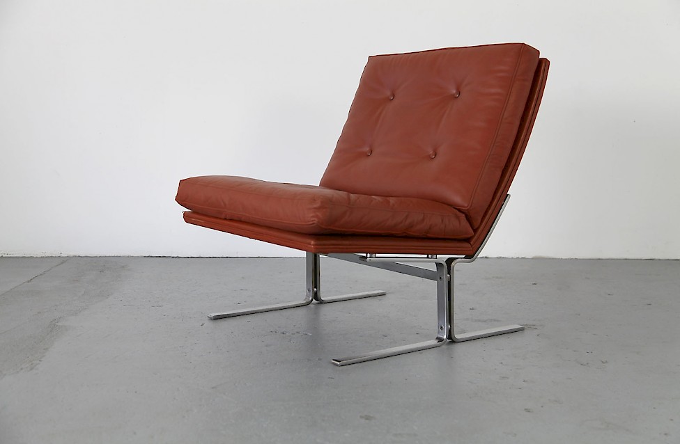 Mid Century brown Leather easy chair made in denmar by Centrum møbler_9