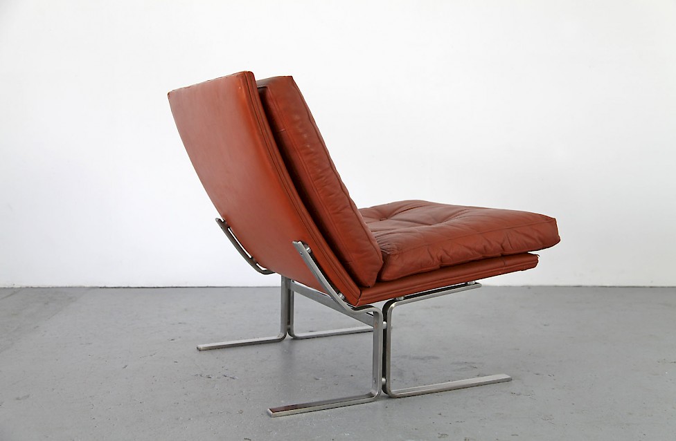 Mid Century brown Leather easy chair made in denmar by Centrum mobler_4