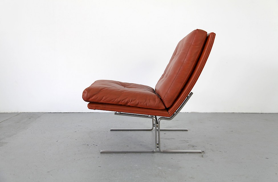 Mid Century brown Leather easy chair made in denmar by Centrum møbler_8