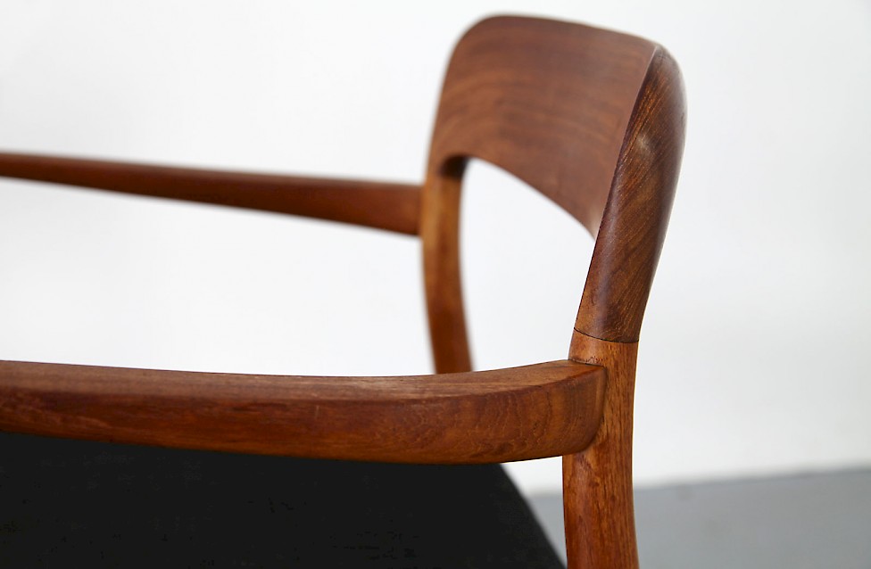 Filigree Teak Wood Dining Chairs from Denmark by Niels O Møller with new upholstery fabric_6