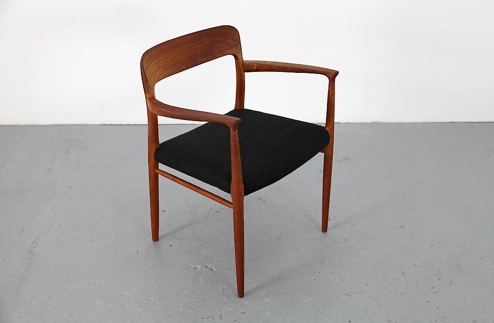 Filigree Teak Wood Dining Chairs from Denmark by Niels O Møller with new upholstery fabric_7