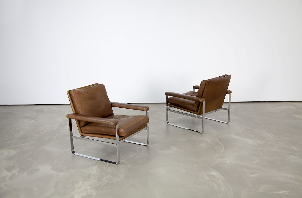 Set Danish Leather Lounge Chairs, Danish Leather Chair