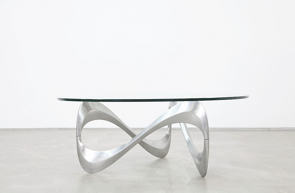 Aluminum and Glass Coffee Table "Snake"