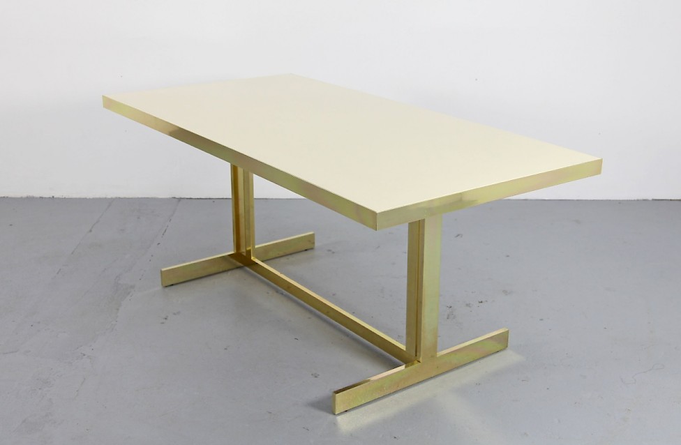 Brass-Framed Dining Table