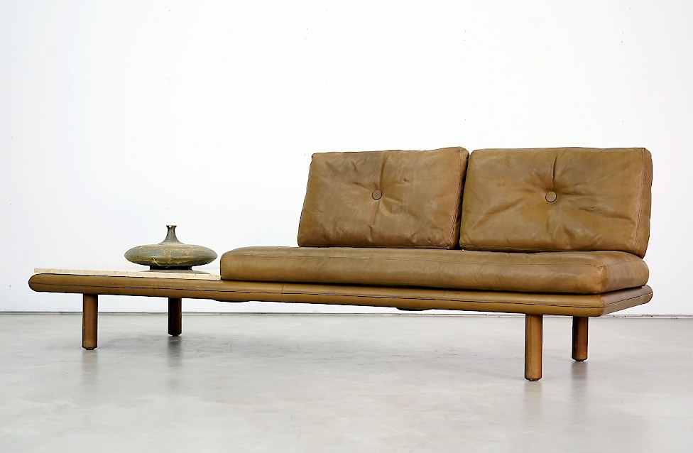 Sofa with marble table by F. Köttgen