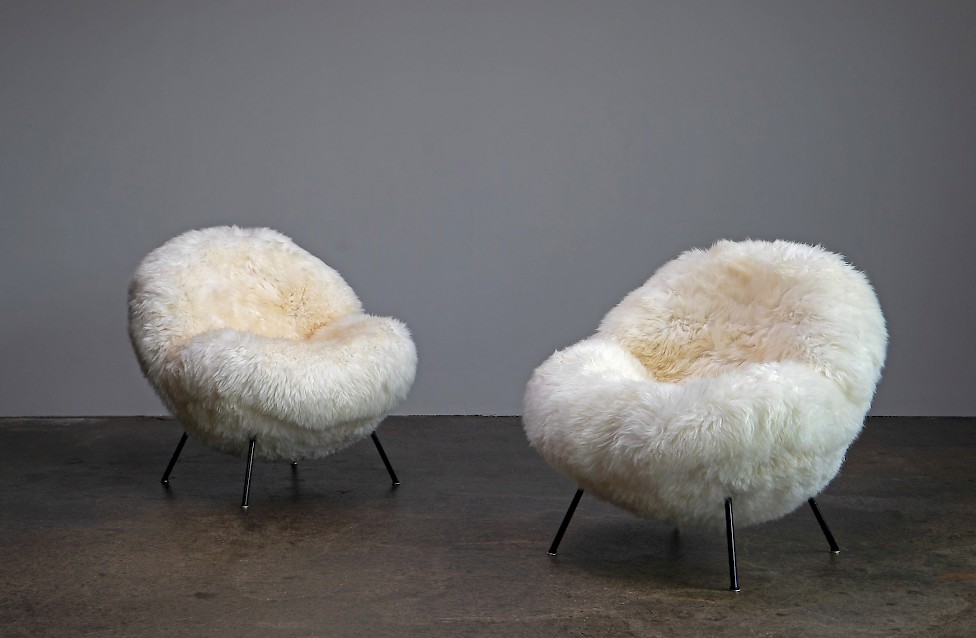 Sheepskin Club Chairs by Fritz Neth