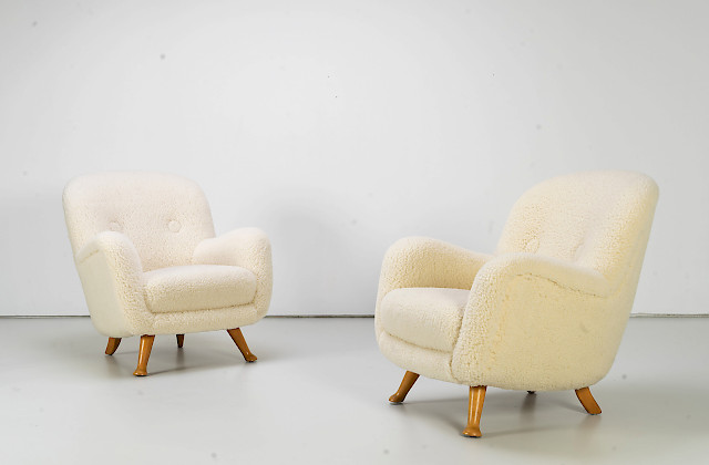 Pair of Club Chairs by Berga Mobler